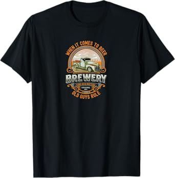 Mens Old Rule Funny Beer Guys Birthday Gift Old Man Rules T-Shirt
