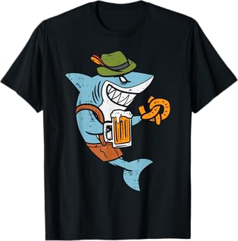 German Oktoberfest Shark Funny Bavarian Men Boys Kids T-Shirt