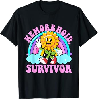 Hemorrhoid Survivor Funny Sarcastic Meme Y2K embarrassing T-Shirt