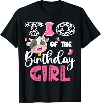 Tio Of The Birthday Girl Farm Cow 1St Birthday Party T-Shirt