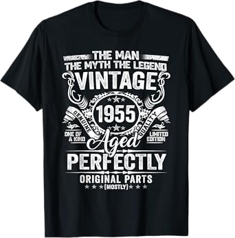 70 Years Old Gift Vintage 1955 Man Myth Legend 70th Birthday T-Shirt
