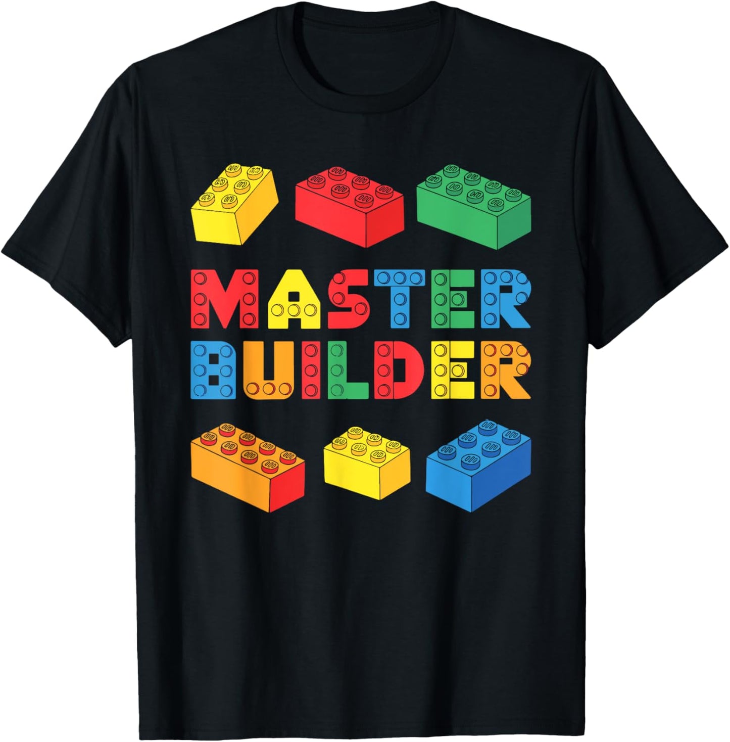 Master Builder Shirt Bricks Blocks Adult Kids Boys Girls T-Shirt