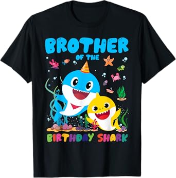 Funny Brother Of The Birthday Family Shark Birthday Boy Girl T-Shirt