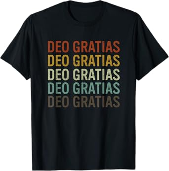 Deo Gratias Catholic Christian Men Women Retro T-Shirt