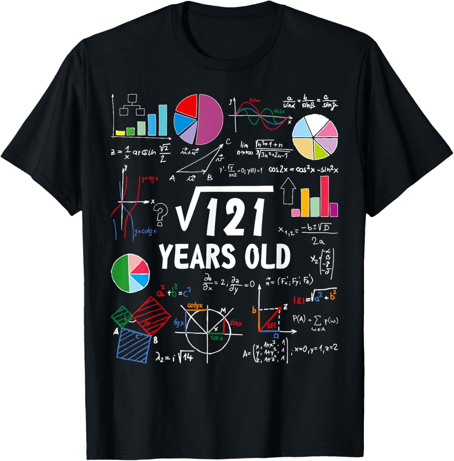 Square Root Of 121 11th Birthday 11 Year Old Love Math T-Shirt