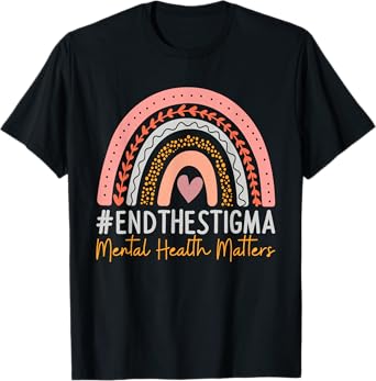 Mental-Health Matters End The Stigma Rainbow Boho T-Shirt