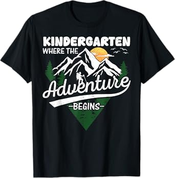 Kindergarten Adventure Begins 1st Day Of School Teacher Kids T-Shirt