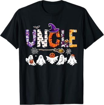 Uncle Halloween Boo Ghost Horror Costume Family Funny Party T-Shirt