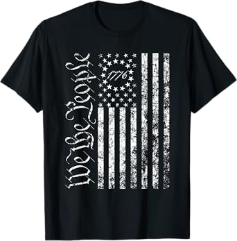 4th Of July We The People American 1776 Old American Flag T-Shirt