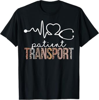 Patient Transport Leopard Heartbeat Appreciation Women T-Shirt