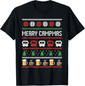 Camping Motorhome Ugly Christmas Sweater Merry Campmas T-Shirt