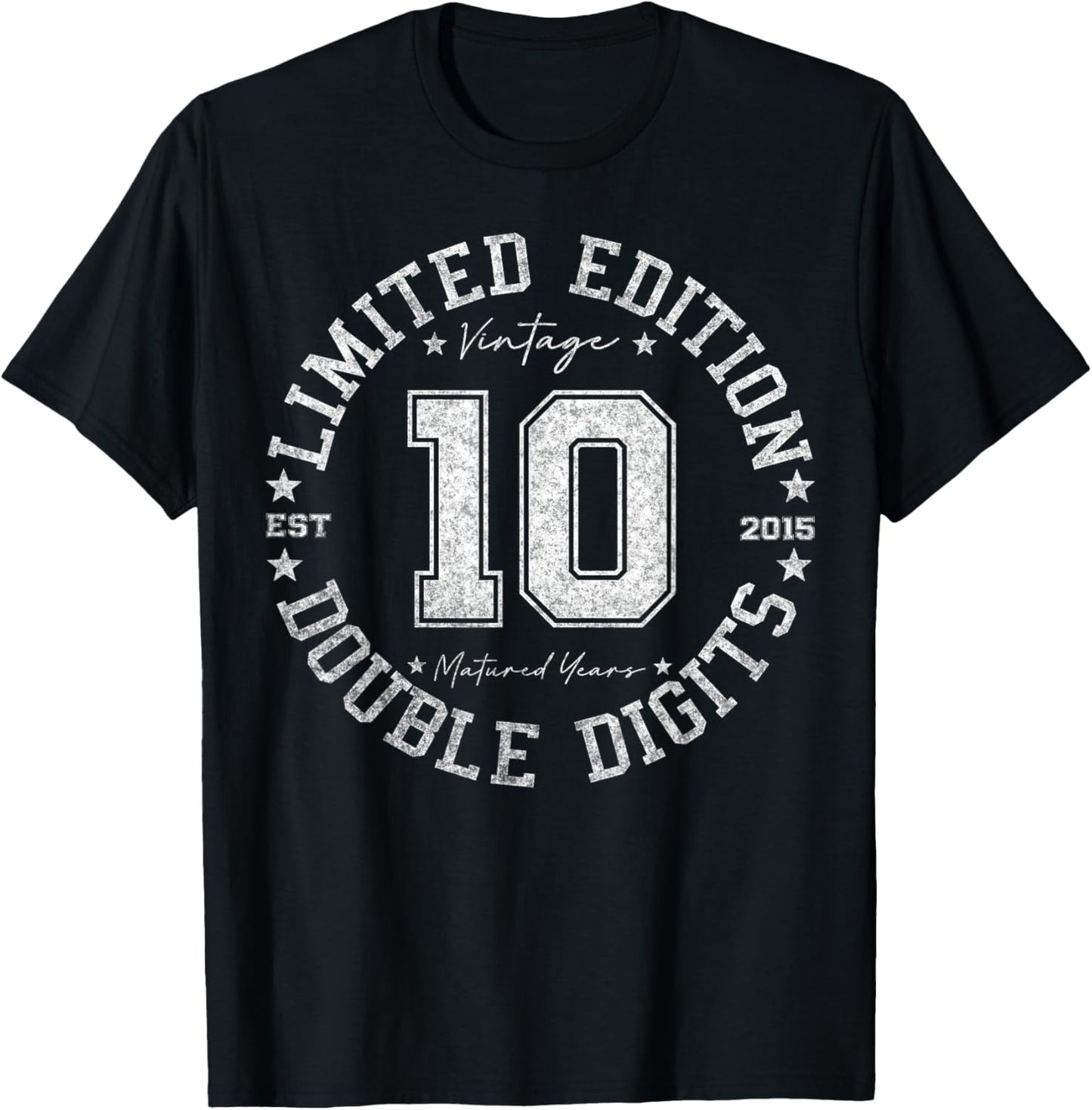 Official Double Digits 10 Year Old Gifts 10th Birthday 2015 T-Shirt