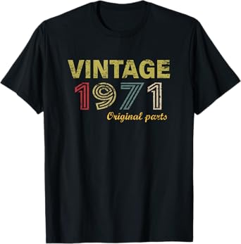 Vintage 1971 Cool 54 Year Old Bday 54th Birthday Men Women T-Shirt