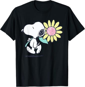 Peanuts Snoopy Pink Daisy Flower T-Shirt