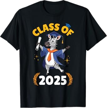 Zebra Senior Class Of 2025 Graduation Day School College T-Shirt