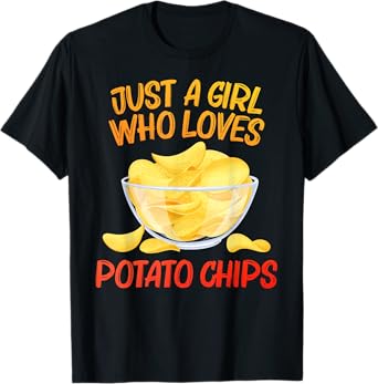 Funny Potato Chips Design For Women Girls Kids Bag Of Chips T-Shirt