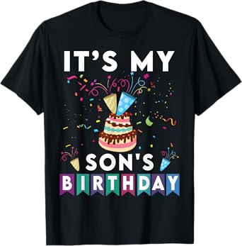 It's My Son's Birthday Family Matching confetti cake T-Shirt