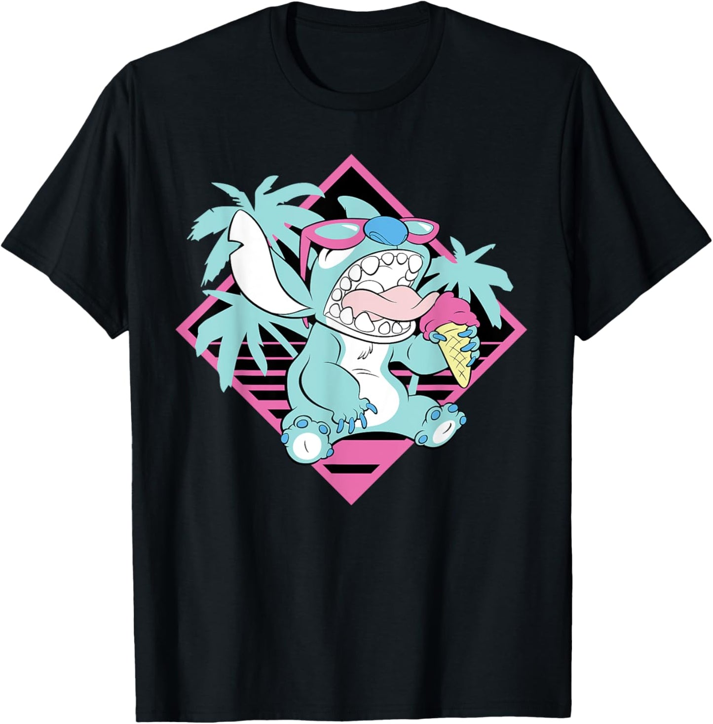 Disney Lilo & Stitch Ice Cream Retro 90s Beach T-Shirt T-Shirt