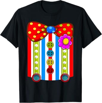 Halloween Clown Suspenders Bow Tie Circus Costume Boys Kids T-Shirt