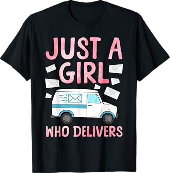 Mail Lady Design For Women Girls Postal Worker Mail Carrier T-Shirt