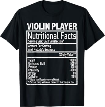 Violin Player Facts Funny Violinist Music Player Graphic T-Shirt