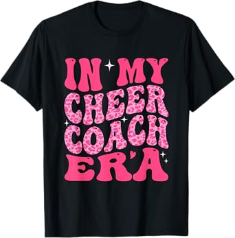 In My Cheer Coach Era Groovy Pink Leopard Women Men T-Shirt