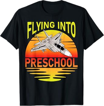 Flying Into Preschool Airplane Teacher Back To School Men Women Kids T-Shirt