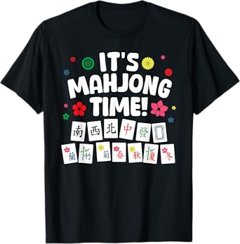 Cute Mahjong Design For Men Women Tile Game Mahjong Player T-Shirt