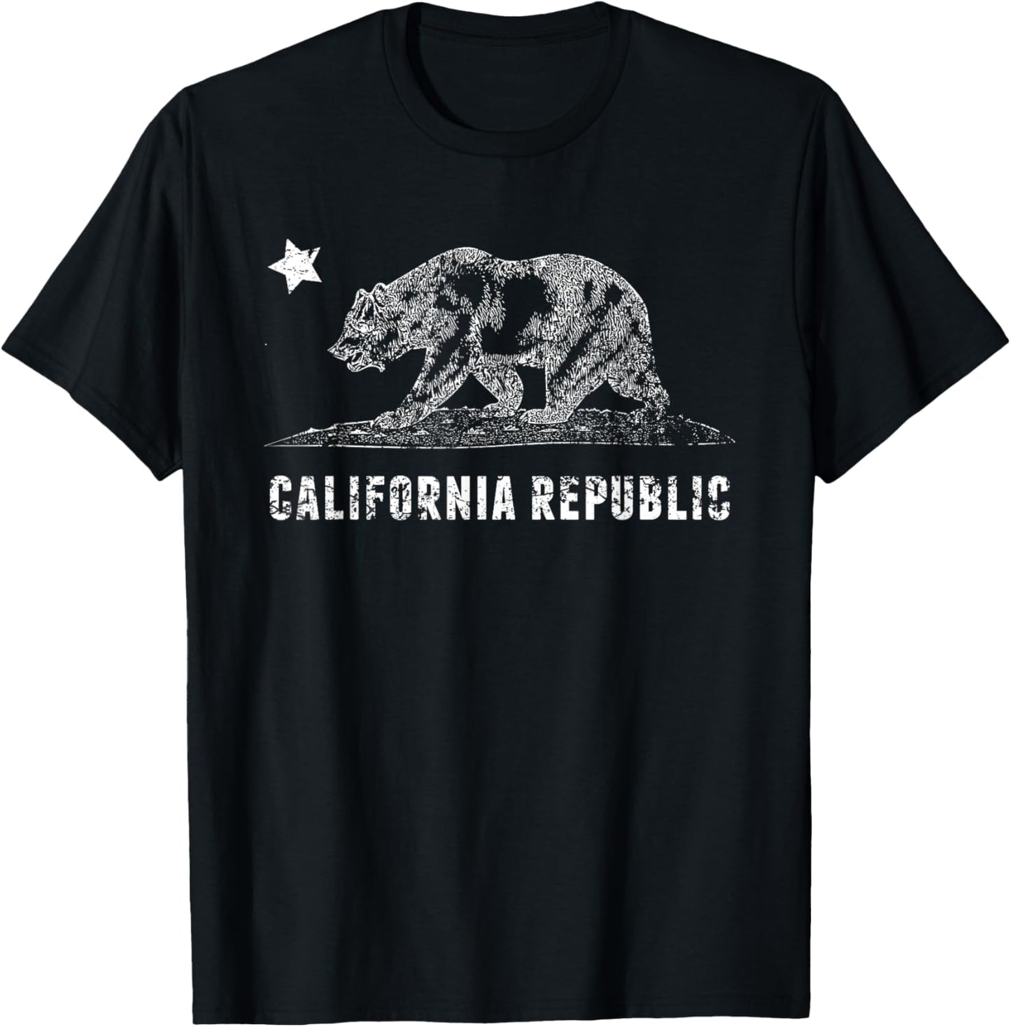 CA Republic Shirt, Bear & Star | Distressed California State T-Shirt