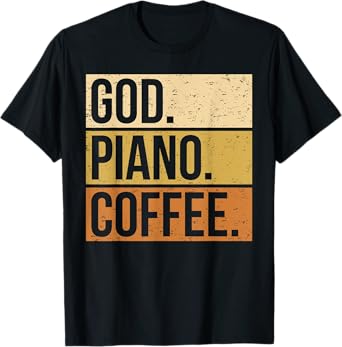 Piano Player Christian Musician Church Jesus I God Coffee T-Shirt