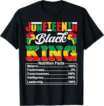 Juneteenth 1865 Black King Nutritional Facts Juneteenth Men T-Shirt