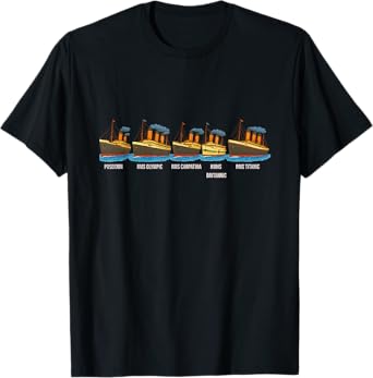 RMS Titanic Britannic Poseidon Carpathia Famous Ship Lovers T-Shirt