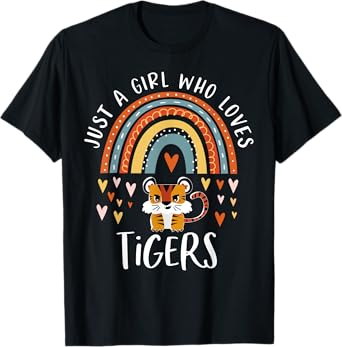 Just A Girl Who Loves Tigers Rainbow Gifts For Tiger Lover T-Shirt