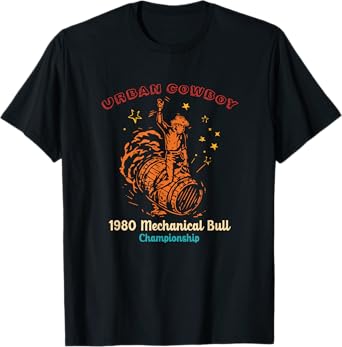 Urban-Cowboy 1980 Mechanical Bull Championship Design T-Shirt