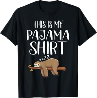 This Is My Pajama Sloth Shirt Funny Sleepover Gift T-Shirt