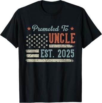 Promoted To Uncle Est 2025 Uncle To Be Gifts 1St Time Uncle T-Shirt