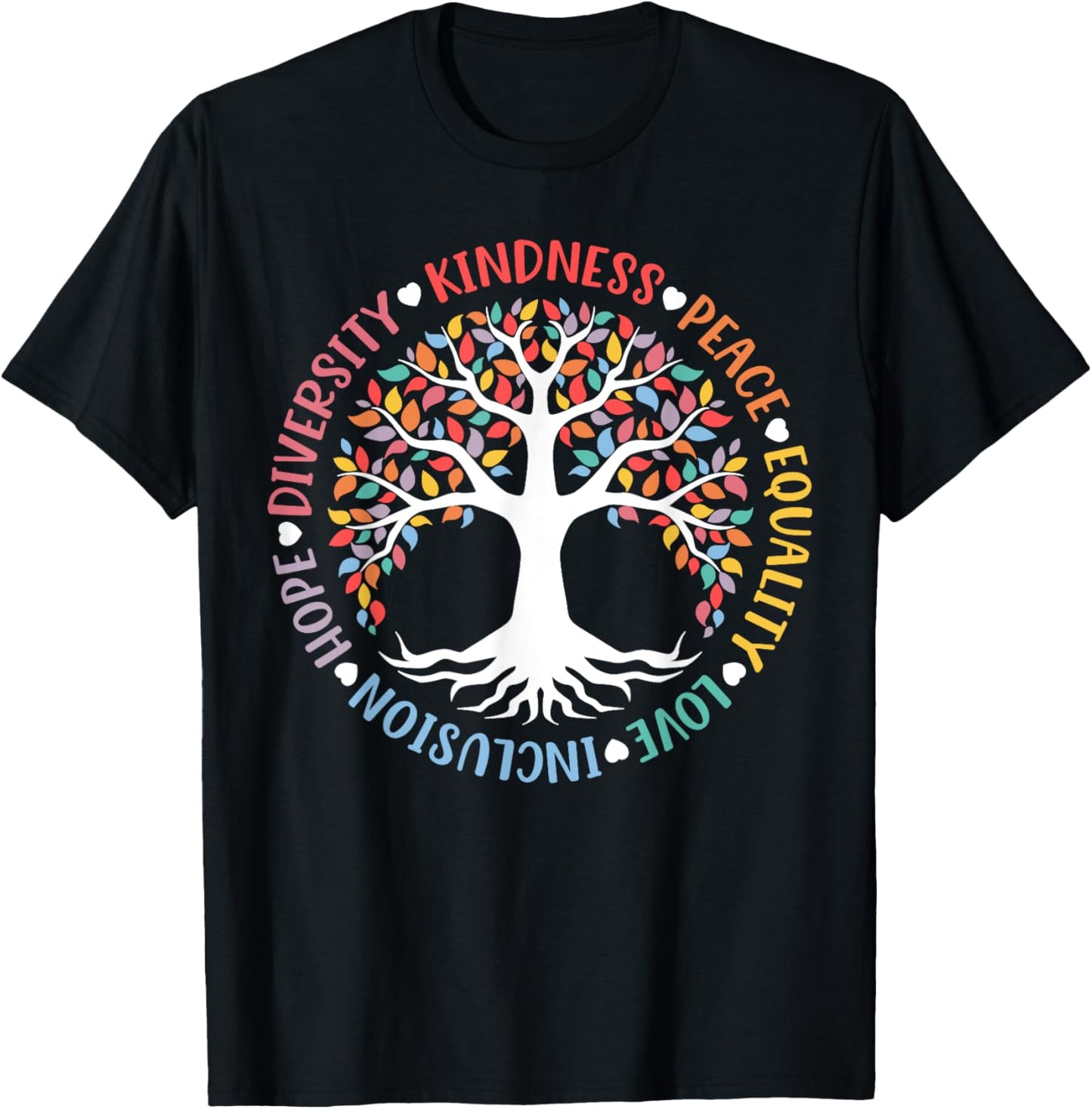 Kindness Peace Equality Love Inclusion Hope Diversity Retro T-Shirt