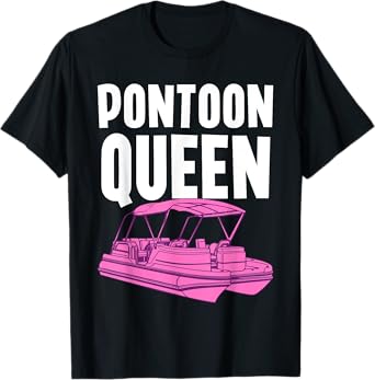 Best Pontoon Design For Women Girls Pontoon Boat Captain T-Shirt