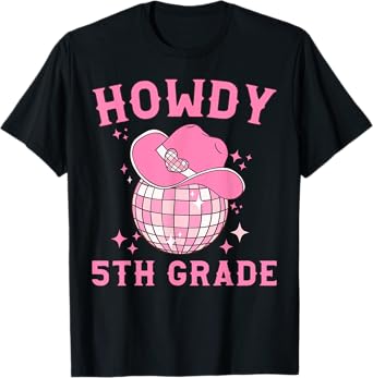 Disco Cowboy Howdy 5th Grade Teacher Western Back To School T-Shirt