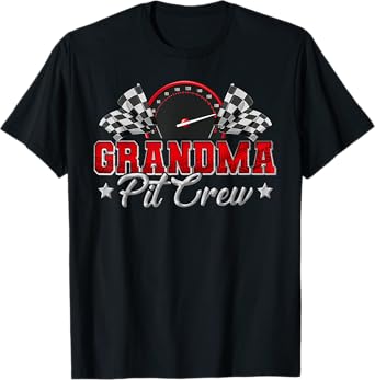 Pit Crew Race Car Racing Grandma Family Birthday Party Gift T-Shirt
