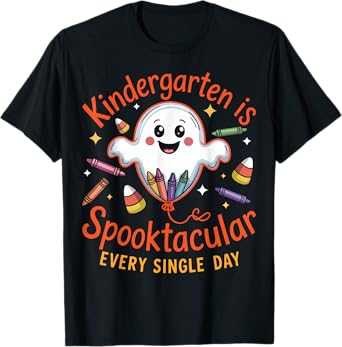 Kindergarten Is Spooktacular Teacher Cute Halloween Costumes T-Shirt