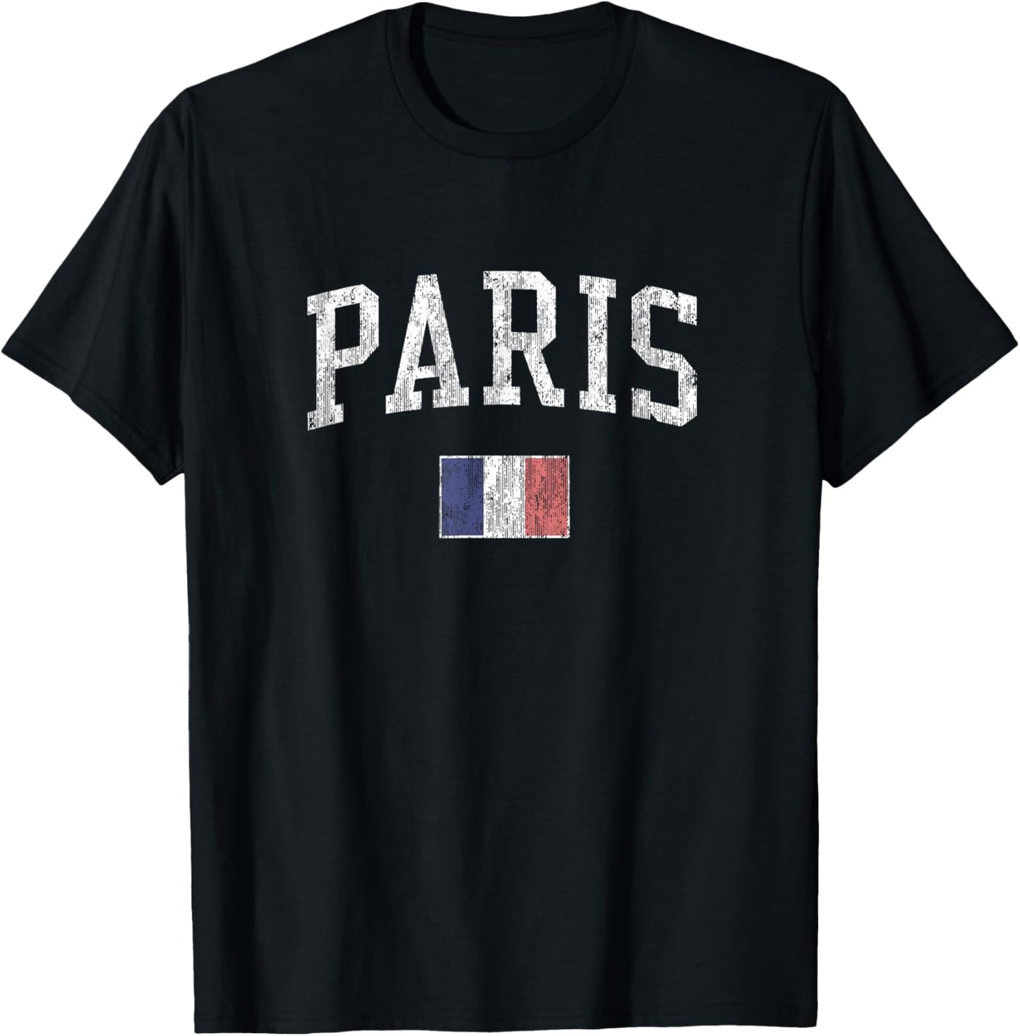 Paris France T-Shirt Vintage Sports Design French Flag Tee T-Shirt