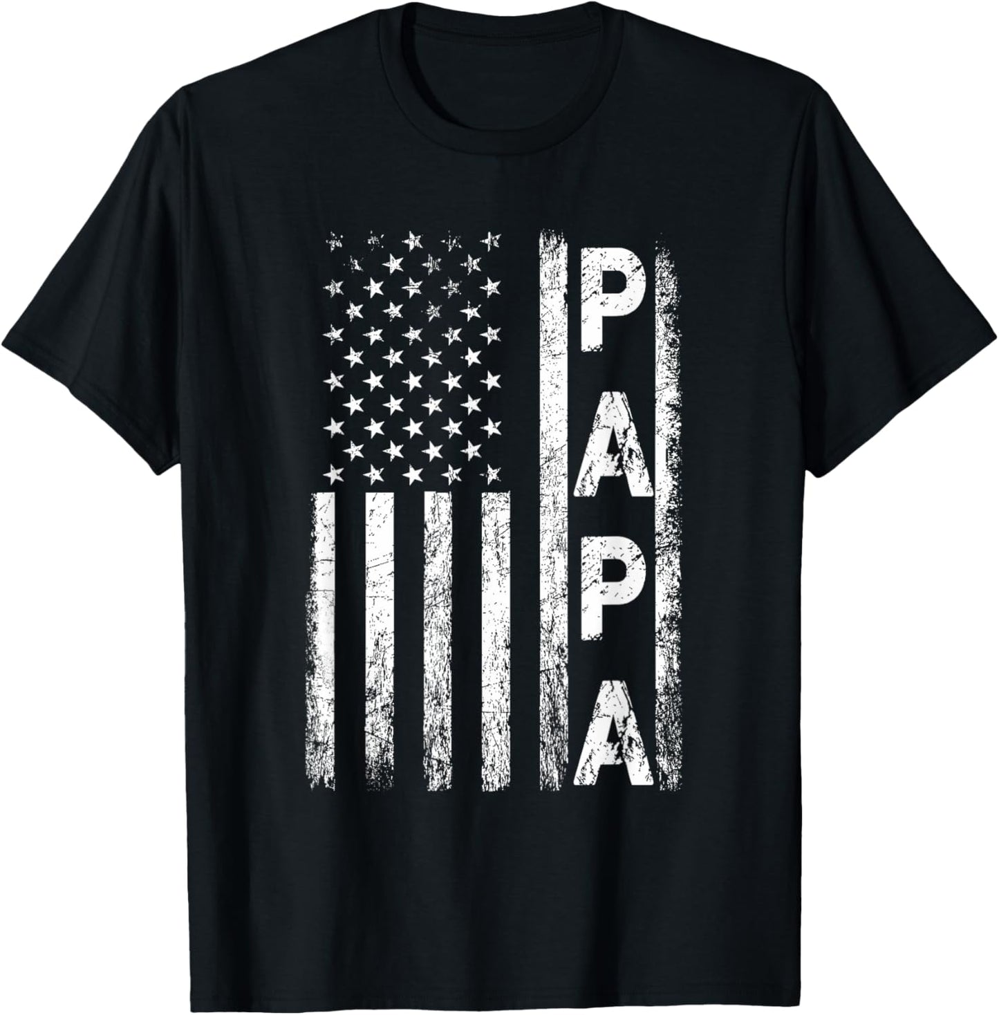 Papa Vintage American Flag Father's Day 4th of July Grandpa T-Shirt