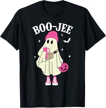 Boujee Boo Jee Spooky Ghost Pink Halloween Pumpkin Costumes T-Shirt