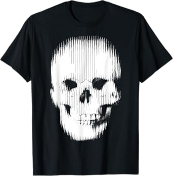 Designer Black White Skeleton Face T-Shirt