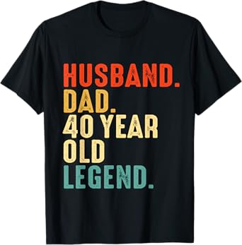 Husband Dad 40 Year Legend 1984 40th Birthday Father's Day T-Shirt