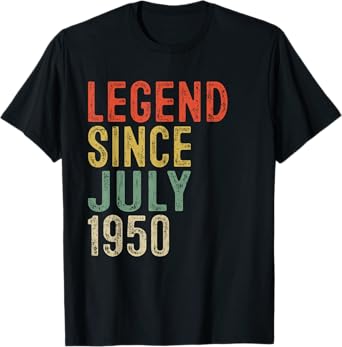 Legend Since July 1950 75th Birthday Gifts 75 Year Old T-Shirt