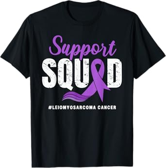 Leiomyosarcoma Cancer Support Squad Purple awareness Ribbon T-Shirt