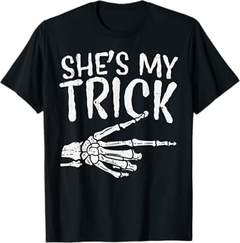 Shes My Trick Matching Couple Halloween Costume Boyfriend T-Shirt