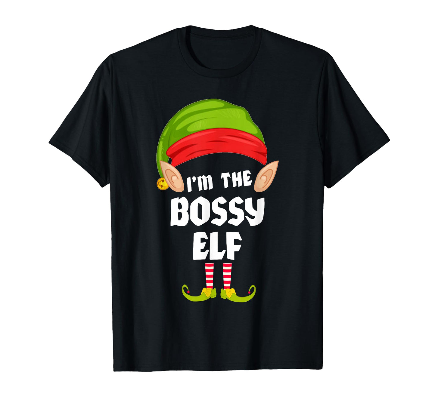 Funny Bossy Elf Matching Family Group PJ Christmas T-Shirt